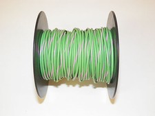 100 FOOT SPOOL 18 GAUGE GXL HI TEMP WIRE LT GREEN / PINK STRIPE AUTOMOTIVE FEET