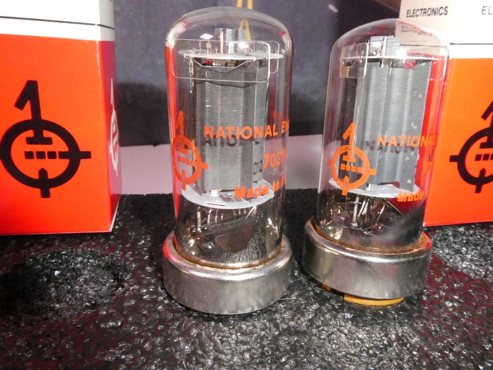 Вакуумные трубки 7027A National Electronics набор из 2 сделано в США металлическая основа новый из старых запасов новый в коробке P9 - Изображение 2 из 4