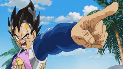 Anime dragon ball super vegeta chicken egg upset toei Stitched Gaming Mat Desk
