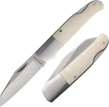 Rough Ryder Winter Folding Knife 3.25" Stainless Steel Blade White Bone Handle