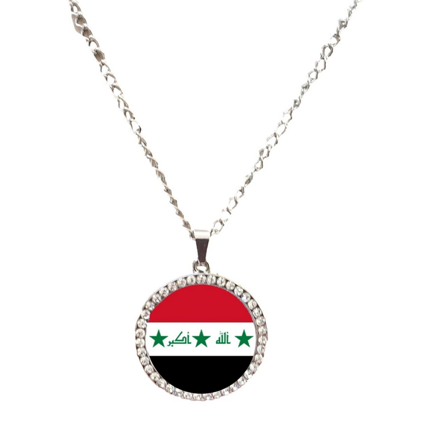 Iraq 1991-2004 Silver Colour Necklace With Diamante Pendant And Gift Box