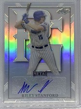 2021 LEAF PERFECT GAME METAL SILVER REFRACTOR RILEY STANFORD AUTO 1