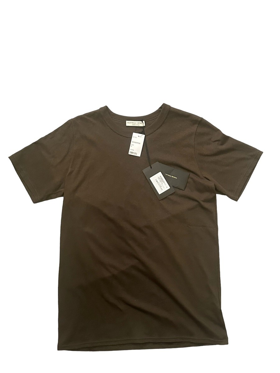 【BOTTEGA VENETA】Crew neck short sleeve T-shirt/送料込み New Mens Bottega Veneta Khaki Green Solid Crewneck T-Shirt