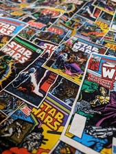 STAR WARS Comic Style Fabric 42" x 35" Yard Theme Darth Vader Luke Skywalker