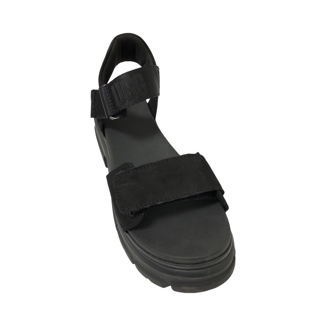 UGG Women's Ashton Ankle Black Leather Platform Sandals