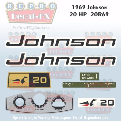 1992-94 Johnson 30 HP Sea-Horse Outboard Reproduction 7 Pc Marine Vinyl Decals