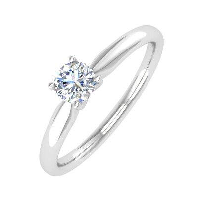 10K White Gold With Lab-Created Princess CVD Diamond Solitaire Ring For ...