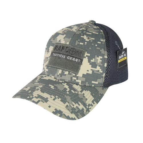 Tactical Ripstop Flex Baseball Cap Mesh Military Operator Hat - Black USA Flag - Picture 3 of 36
