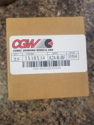 NEW! BOX OF 25 CGW A24-R-BF CUT OFF WHEELS 3