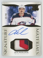 2021-22 UD The Cup Signature Materials Patch Jack Roslovic Auto 50/99