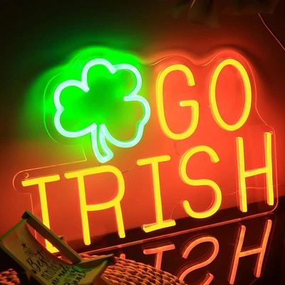 Notre Dame Go I Rish Neon Sign Handcraft Real Glass Light Gift Dimmer Switch for