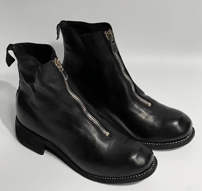 GUIDI Women's PL1 Front Zip Horse Leather Ankle Boots Black GUIDI Women's PL1 Front Zip Horse Leather Ankle Boots Black