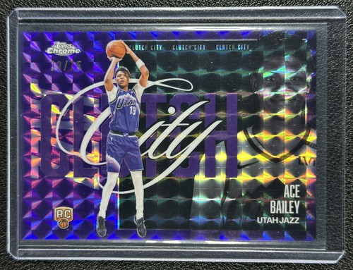 ACE BAILEY 2025-26 TOPPS CHROME UPDATE CLUTCH CITY PURPLE GEO REFRACTOR RC 32/75
