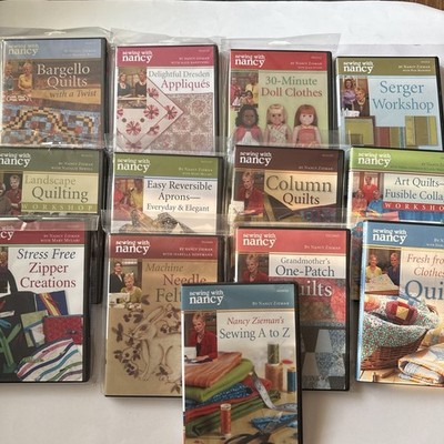 Sewing With Nancy Lot Of 13 DVD s Embroidery Sewing Quilting  Serger -9 NEW!