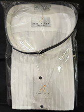 Neil Allyn 5XL 34/35 White Pleated Tuxedo Shirt