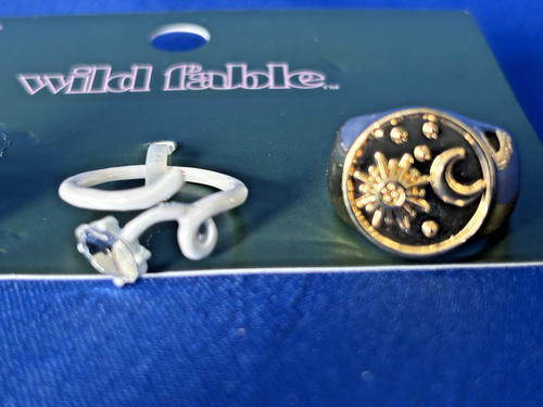 Wild Fable Damen großes Mädchen 3 Ringe Set, goldfarben & weiß, verschiedene Größen 5,6,7 - Bild 5 von 5
