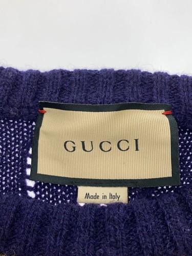 GUCCI Knit & Sweater Frilled GG (thick) S Wool Multicolor Border 645293 Used - Picture 3 of 7