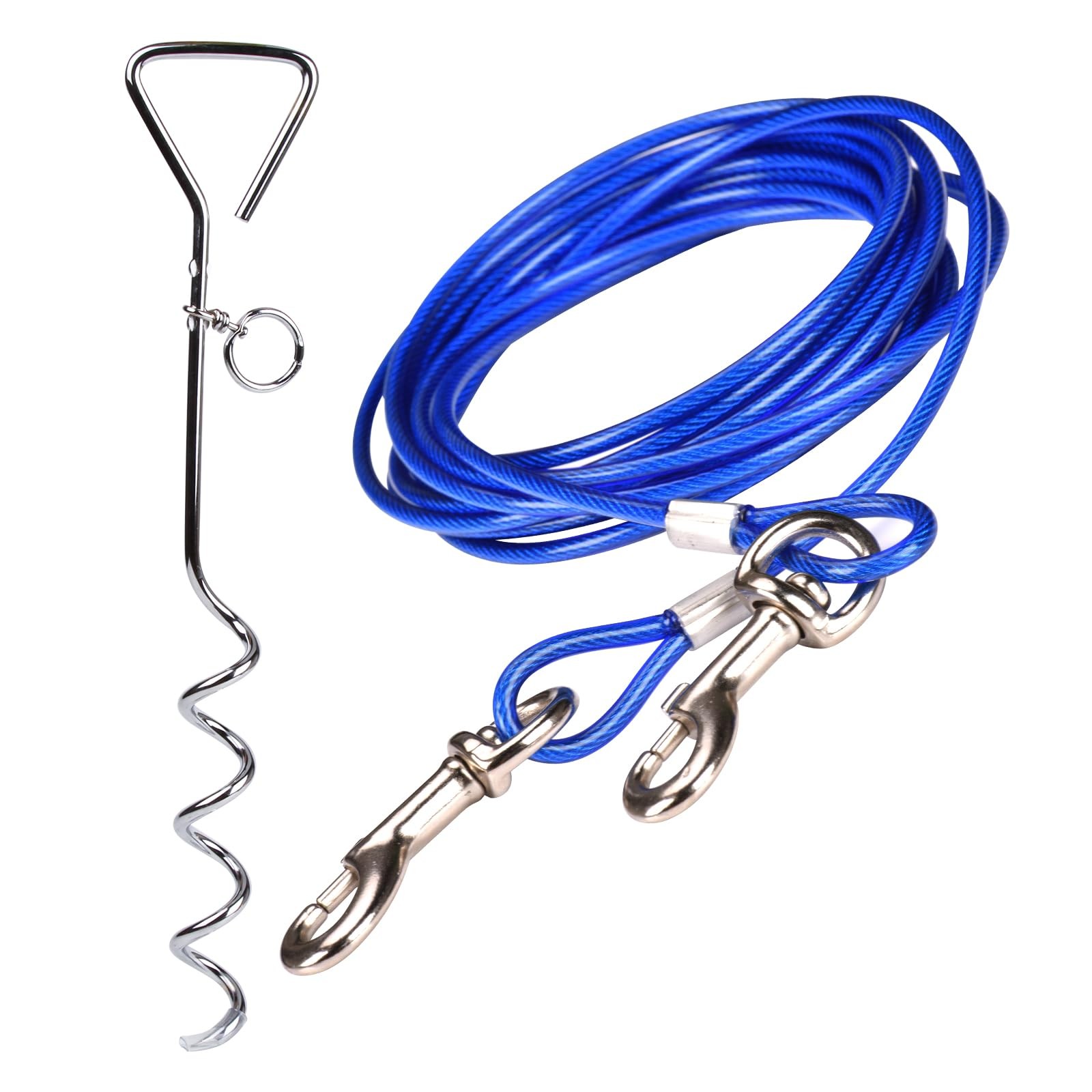 Kit CtopoGo: Picchetto 46cm + Cavo Acciaio 3M/5M/10M per Cani Medi