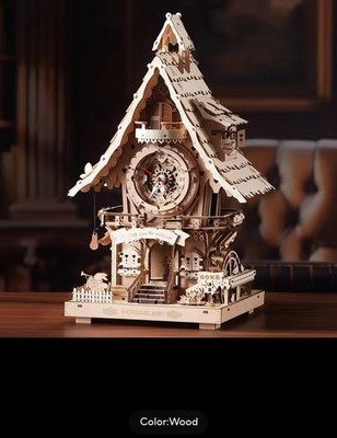Robotim mechanische Kuckucksuhr 3D Puzzle funktionierende Zahnräder zum Selbermachen Holzmodellbausatz Erwachsene