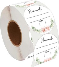 2 Inch Watercolor Greenery Canning Stickers 500 Pcs Write on Date Contents Canni