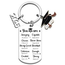 UVIBEW 2026 Graduation Gifts for Her Him Class of 2026 Keychain Small, Silver