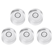 5pcs Round Bubble Level 18x9mm Mini Circular Bullseye Spirit Levels, White