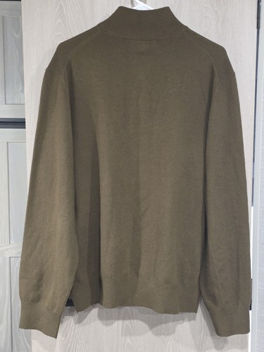 J. L. POWELL The Sporting Life Sweater Men's L Olive Wool Leather Buttons - Picture 4 of 11