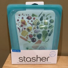 Stasher Reusable Silicone Storage Bag You Can Cook In - NEW - 1/2 Gal