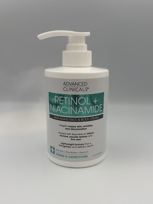 Advanced Clinicals Retinol & Niacinamide Anti-Aging Face & Body Cream, 15 floz