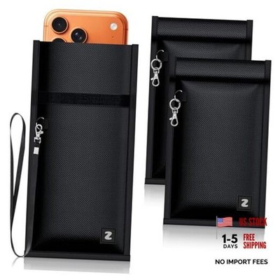 Faraday Bags for Phones and Car Key 2 Pack, Professional Signal Black - 2pcs