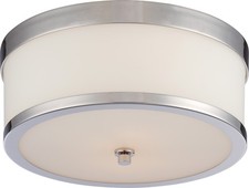 Nuvo Lighting 60/5476 Celine 2 Light 13-5/8"W Flush Mount Drum - Nickel