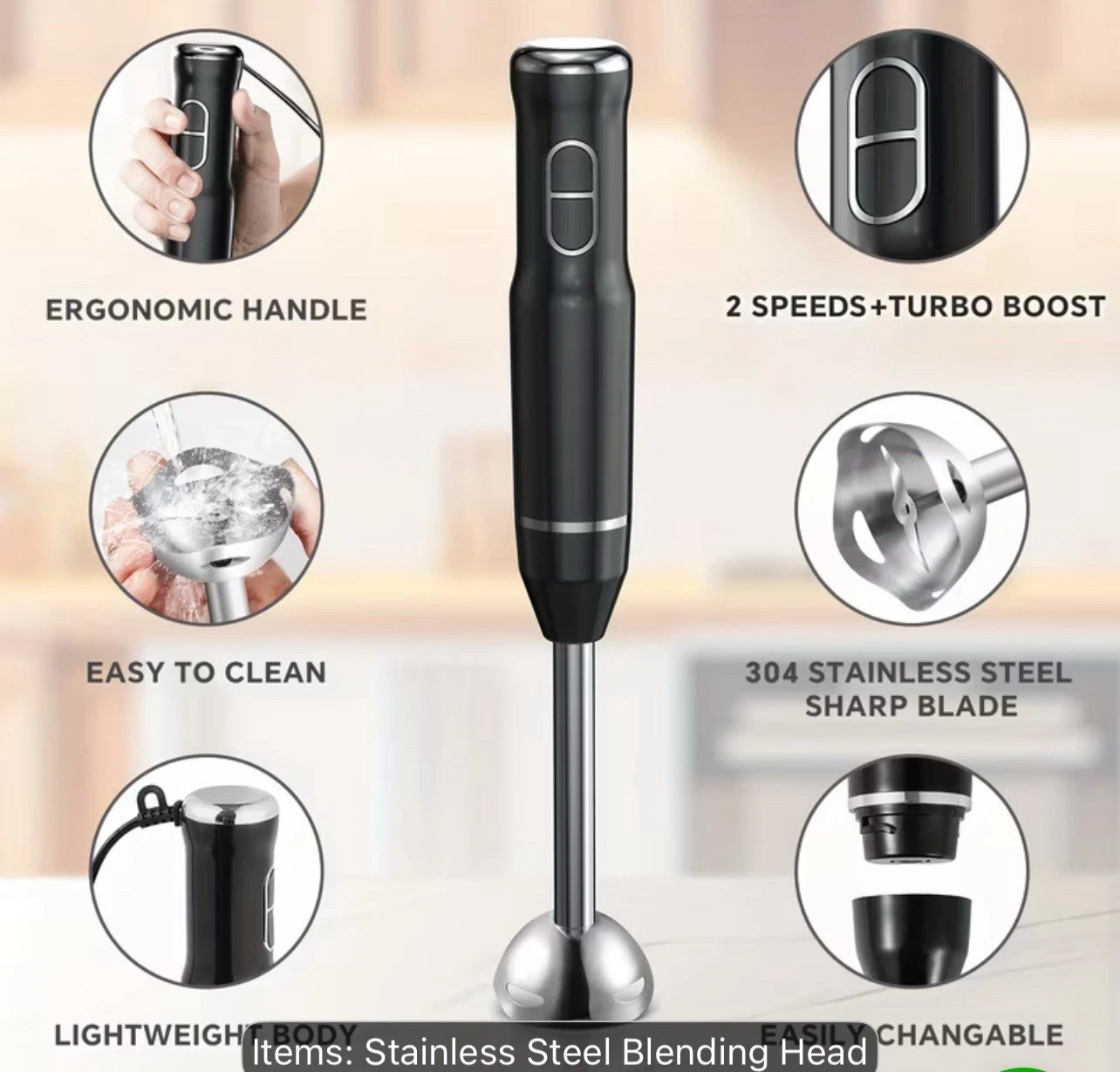 400W Cordless Hand Blender: Rechargeable Cordless Immersion Blender Handheld,2Sp
Opens in a new wind