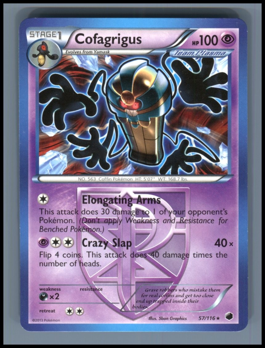Cofagrigus 57/116 Rare Plasma Freeze Pokemon Heavily Played