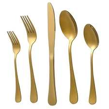 20-piece Gold Silverware Set Stainless Steel Flatware Cutlery For Home Kitchen