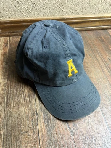 Vtg Abercrombie & Fitch Strapback Hat Logo Y2K Adjustable Embroidered AF Leather