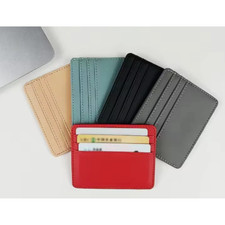 Slim PU Leather Card Holder Wallet Multi-Slot ID Bank Credit Card Case Unisex
