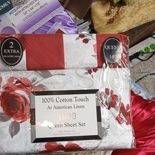 American Linen 1900TC Queen Sheet Set 100 Cotton Touch Floral Deep Pocket