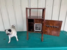 Antique Tiger Oak Pipe Smoking Tobacco Wood Cabinet 30"x 16"x 16"