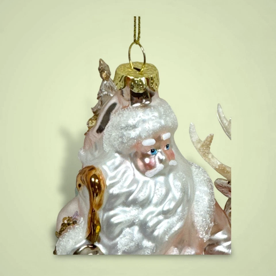 Goodwill Palla Di Natale In Vetro Pendant Natale Babbo Natale Lupo Cervo 16,5Cm - Immagine 4 di 4