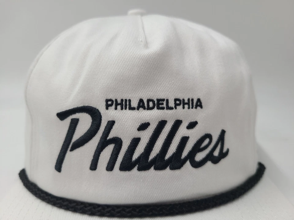 Philadelphia Phillies 47 Brand Captain Rope Snapback Hat Cap Men MLB White Black - Image 4 of 4