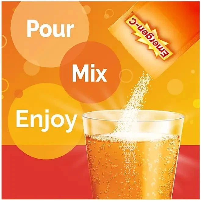 Emergen-C Vitamina C 1000mg Mandarina 30 Paquetes Bebida de Apoyo Inmunológico Foto 3 de 4