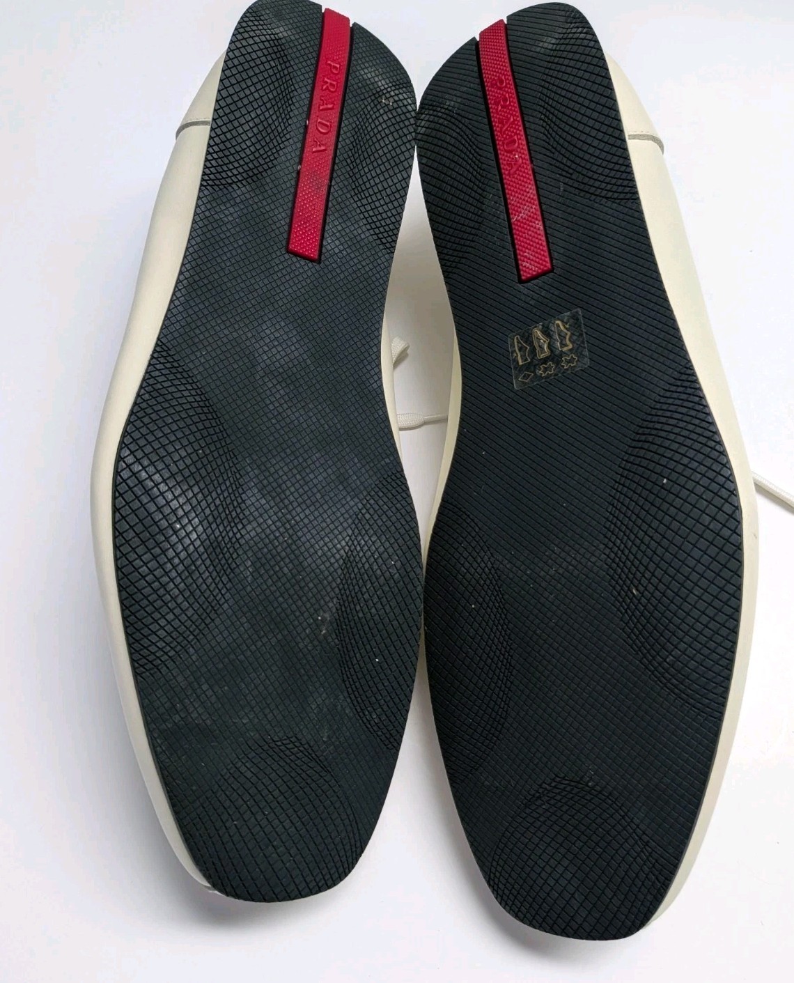 Prada Men's Leather Driving Sneakers Cream Square Toe 4E 1617 EU 10.5 - US 11.5 thumbnail 11