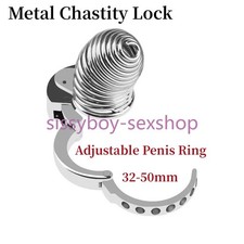 2024 New Threaded Peni Lock Adjustable Ring Metal Chastity Cage Anti-Cheating