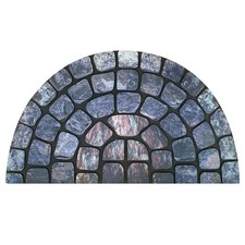 ANDSTAR 18x30 Half Round Non-Slip Rubber Door Mat Indoor Outdoor Heavy Duty