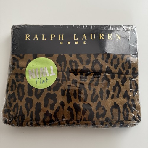 NEW Ralph Lauren Aragon Leopard Animal Print Twin Flat Sheet