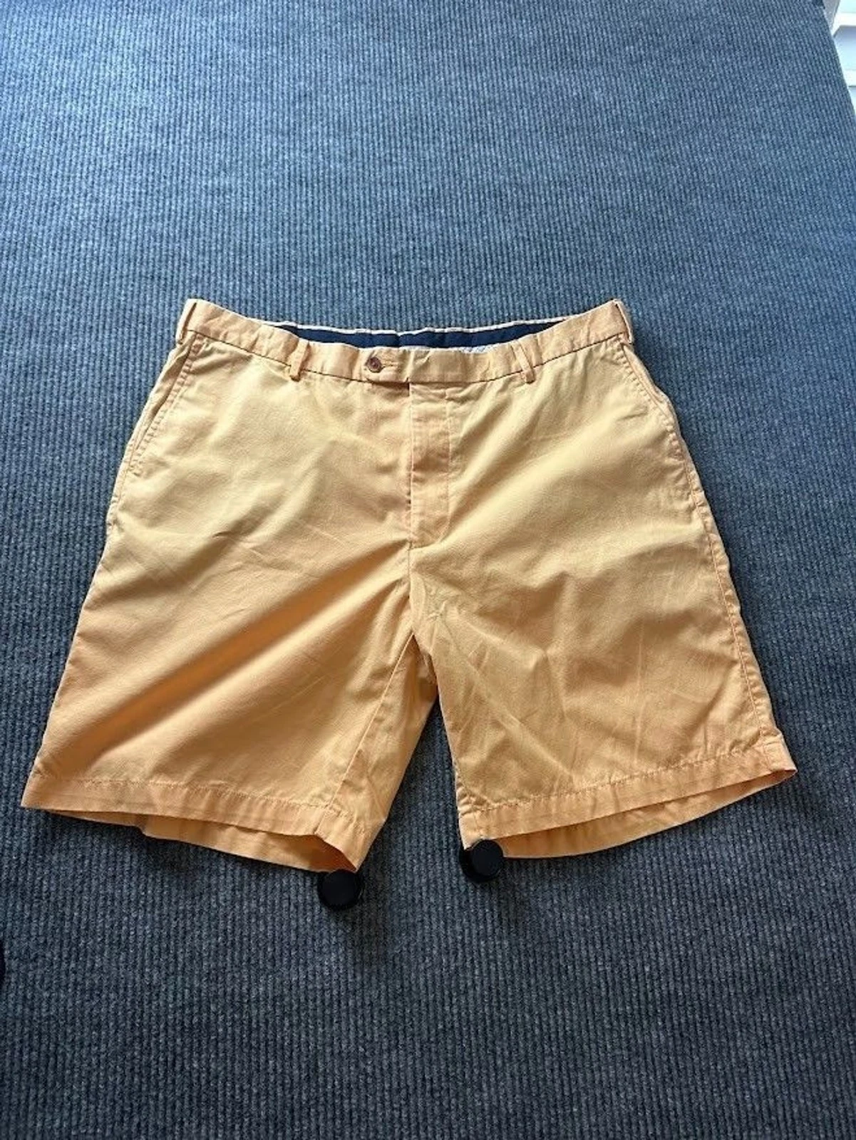 Peter Millar Flat Front Orange Chino Shorts Size 40 Inseam 9”