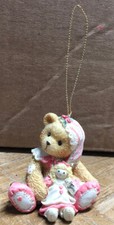 Used 1995 Cherished Teddies Girl Elf with Doll Hanging Ornament 625434.
