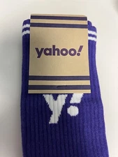 ✅NWT 🇺🇸Yahoo  Purple Club Socks  Company Swag Made In USA🇺🇸