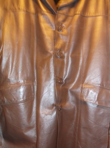 Vintage Spiegel Leather Coat Men's Size 44 Removable Liner 2 Pockets Great Condi - Picture 3 of 12