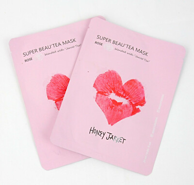 NEW Honey Jaret Super Beau'Tea Mask Rose Jarret Tea Beauty Sheet Mask Lot of 2